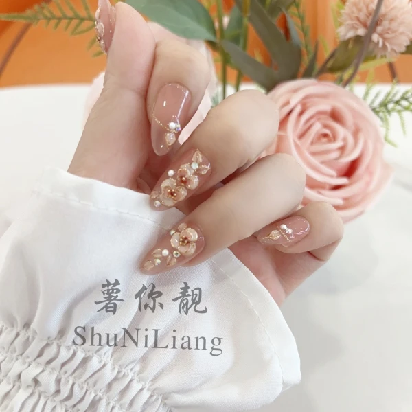 【Y077飘带】薯你靓 品牌 原创设计 纯手工雕花穿戴甲