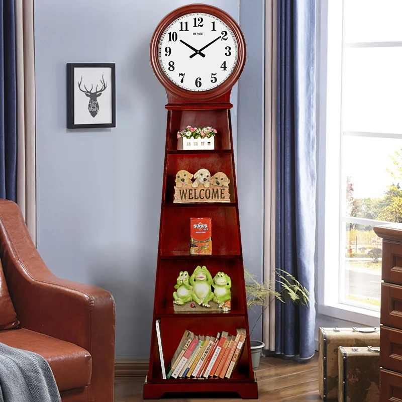 HENSE/汉时汉时落地钟时尚座钟木质立钟办公室报时石英钟HG635