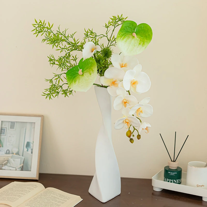 素净假花仿真花餐桌花电视柜茶几 玄关摆件家居装饰高档轻奢摆设