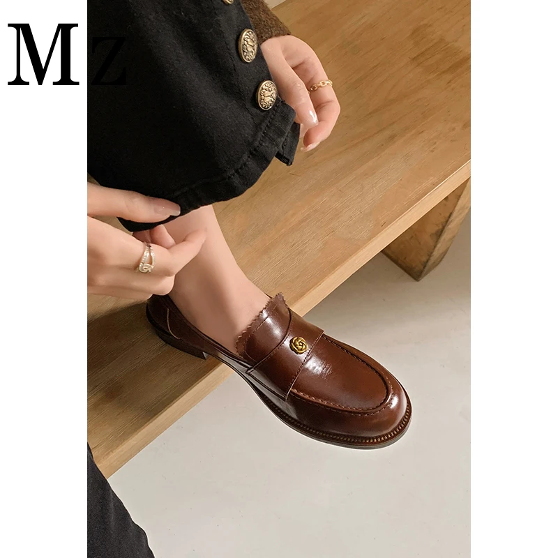 Mr.Zheng/淘小正/3cm/平跟复古套脚厚底百搭春秋通勤乐福单鞋女鞋