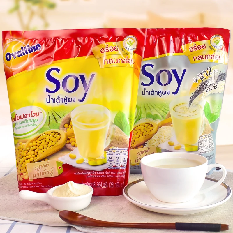 泰国进口啊华田soy速溶豆浆粉早餐健康饮品条装芝麻味香醇豆奶粉