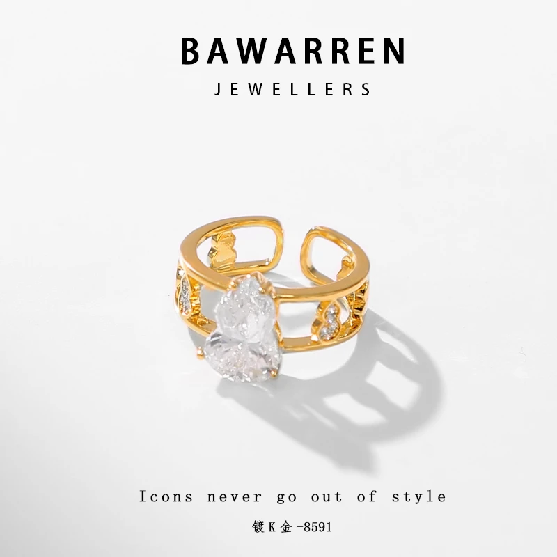 Bawarren  8591-气质精致戒指小众欧美优雅
