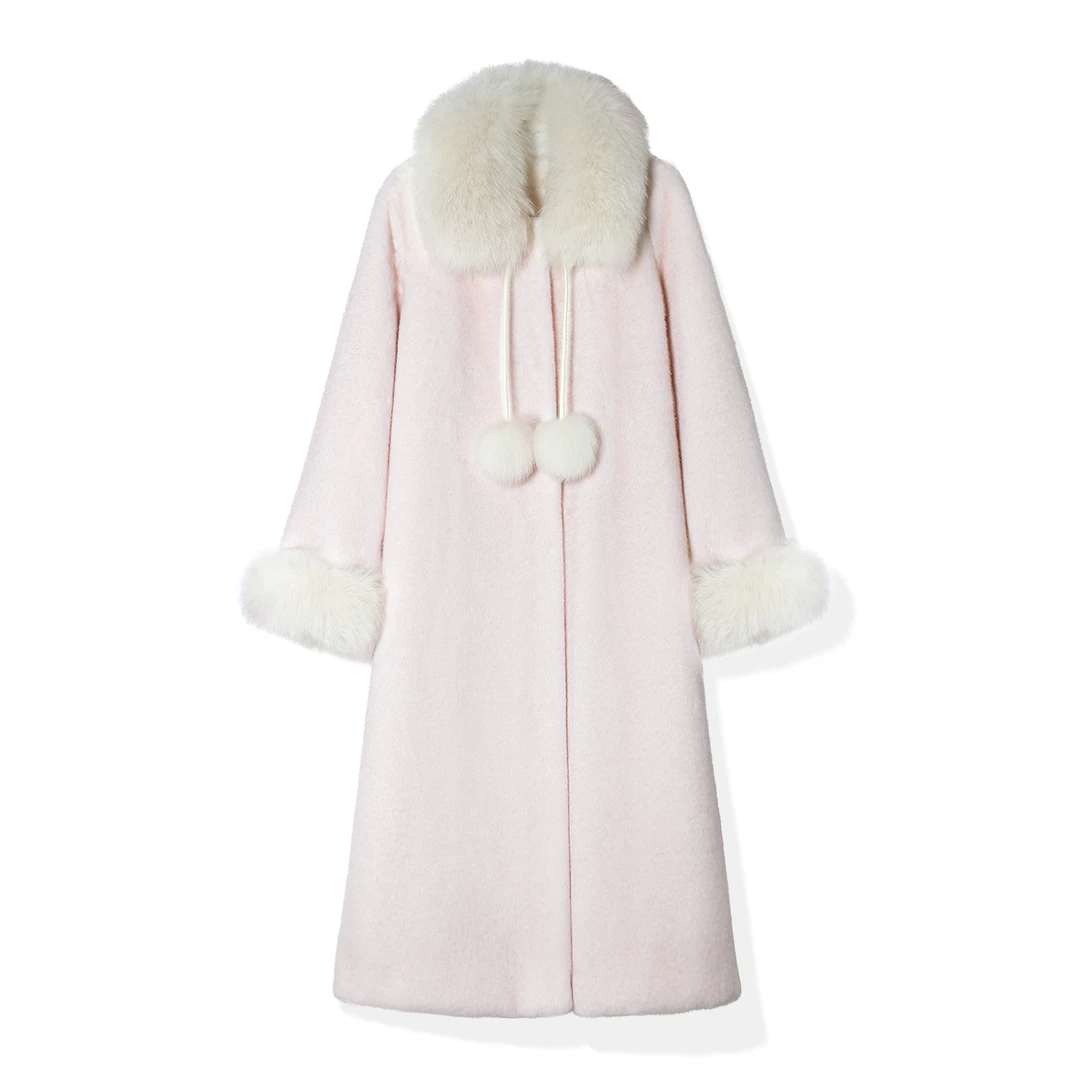 【婷婷】《红颜知己》 经典延续毛毛纯色领口袖口可拆卸外套24DK6011