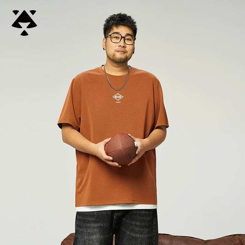 【加厚秋冬款】森老板大码男装秋冬季休闲简约百搭内搭印花短袖男