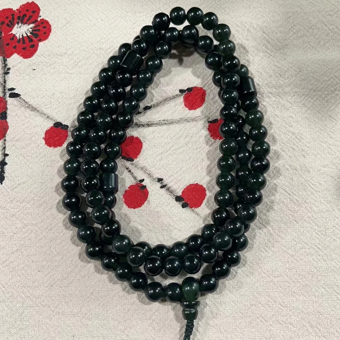 【集团-福利】蛇纹石玉未镶嵌多样性发一个定制108粒脖挂