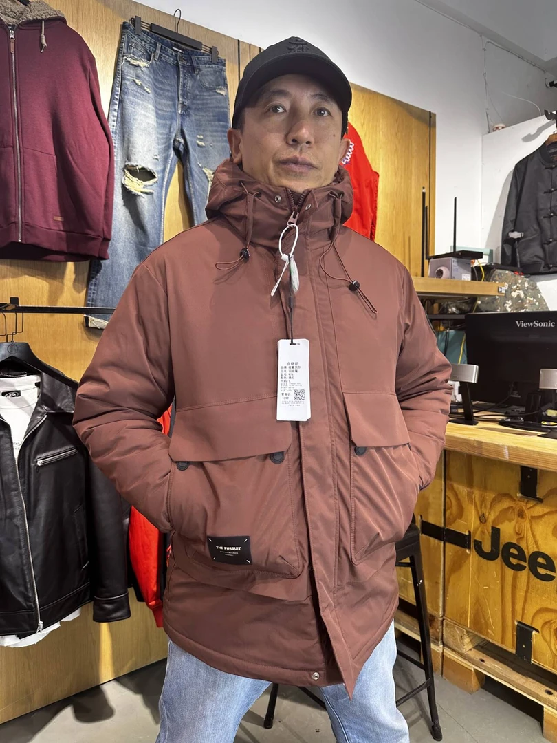 时尚机能风防风防水防油泼面料中长款中性款棉服外套派克服