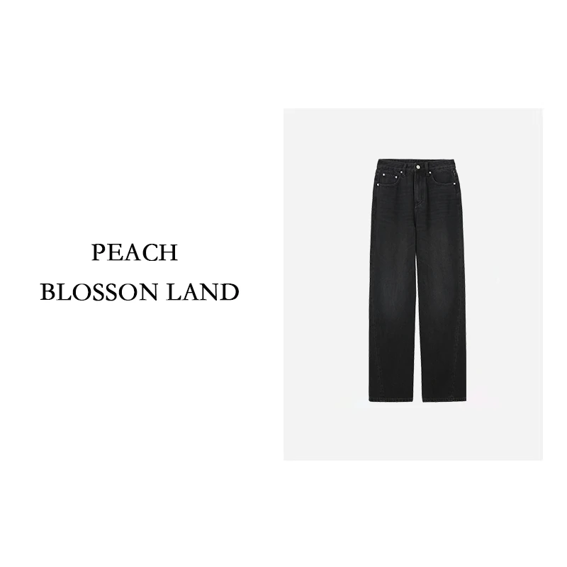 【D.cousin大表姐】百搭女士直筒裤小黑裤斜缝显瘦牛仔裤GDNZ015