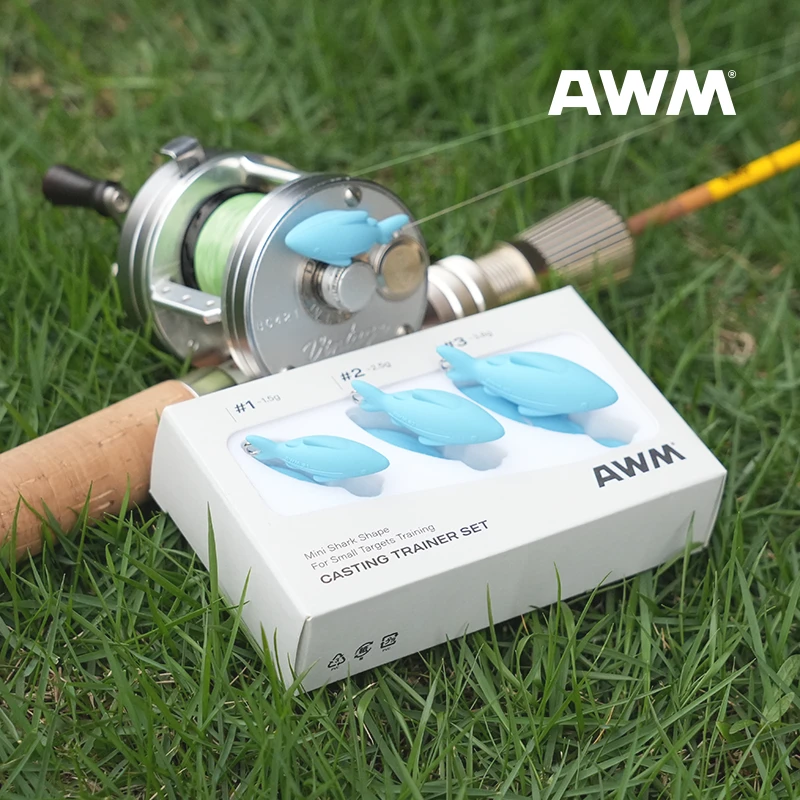 AWM微物抛投练习假饵PVC路亚抛投训练器 玻纤弹射初学者套装