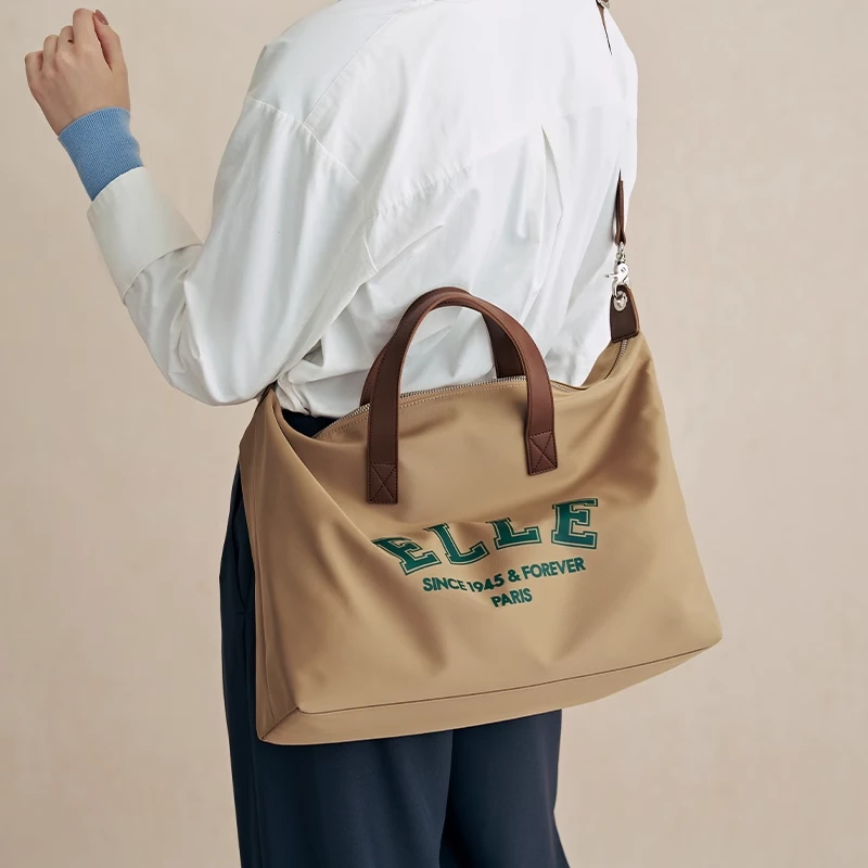 ELLE女包2024新款多功能旅行袋运动休闲手提大容量托特包23259