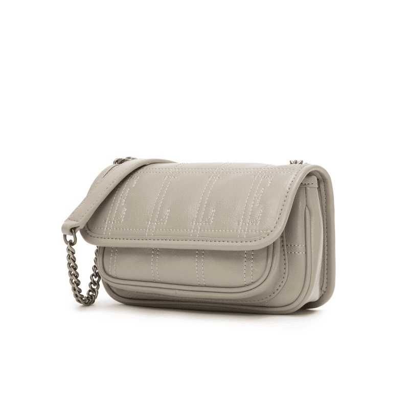 ELLE24新款头层牛皮包单肩时尚斜跨真皮女包高级感油蜡皮包23149