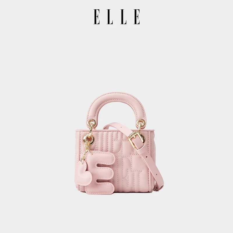 ELLE25新款【戴妃】小号女士牛皮百搭链条欧若风单肩斜挎包24479