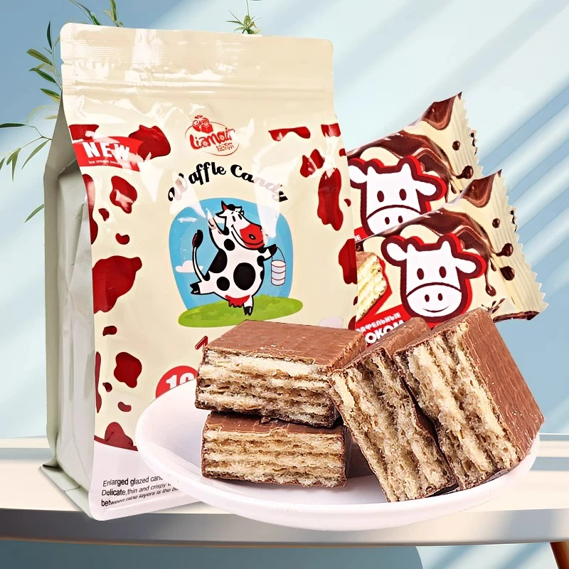 Liamair/拉迈尔俄罗斯进口大牛经典威化饼干巧克力味营养多层夹心