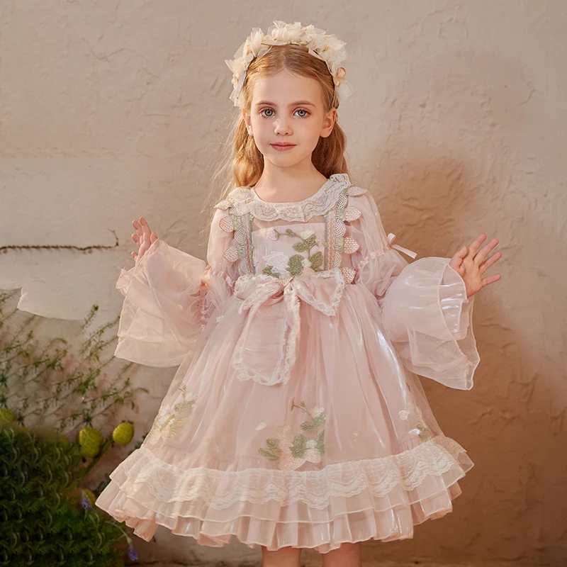 儿童长袖公主裙子 2025春秋新款洋气女童女孩蓬蓬礼服连衣裙子