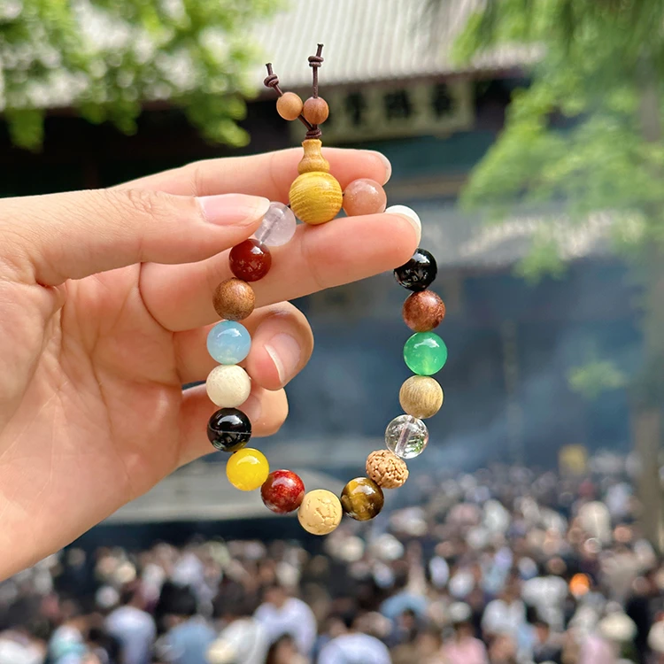 杭州灵隐寺十八籽第三代多宝手串手链佛珠手持多宝菩提复古编织