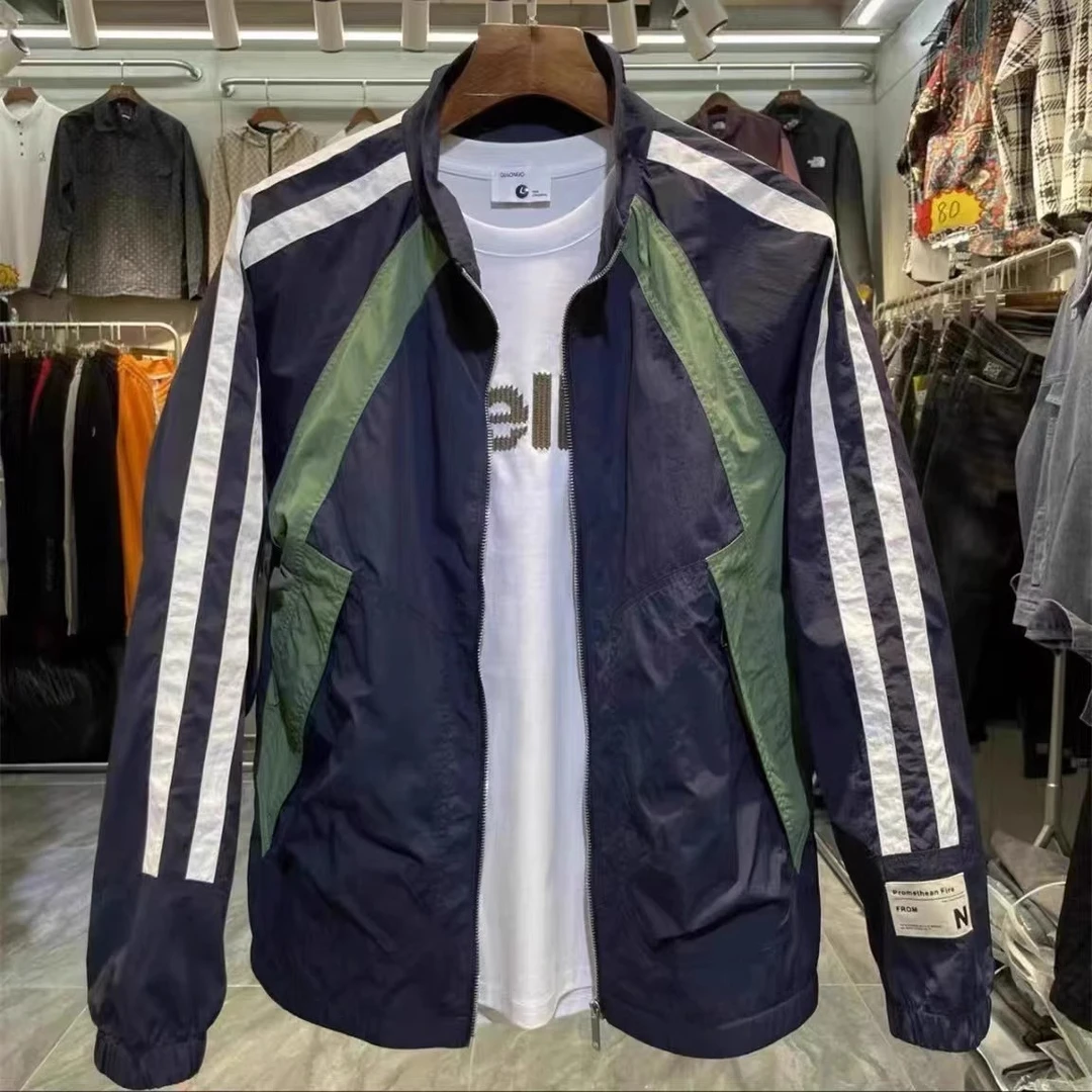 帅气工装夹克男青年加厚拼接外套2024时尚新款美式运动休闲上衣