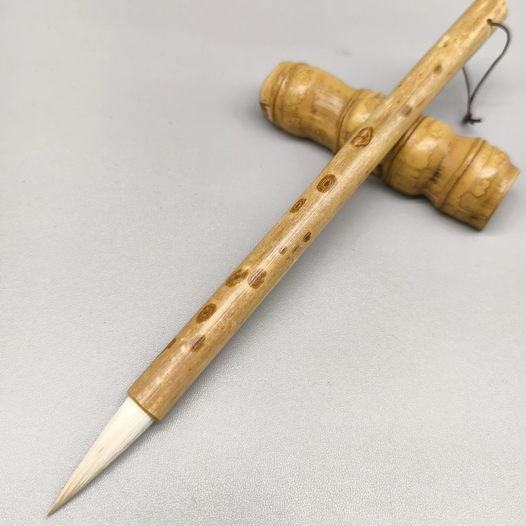 斑竹毛笔出锋3.7cm口径0.9cm羊毫楷书行书篆书隶书