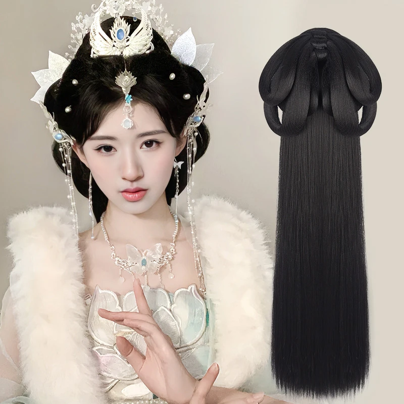 汉服发饰假发古风一体式假发头饰古装盘发造型专用全套新中式发饰