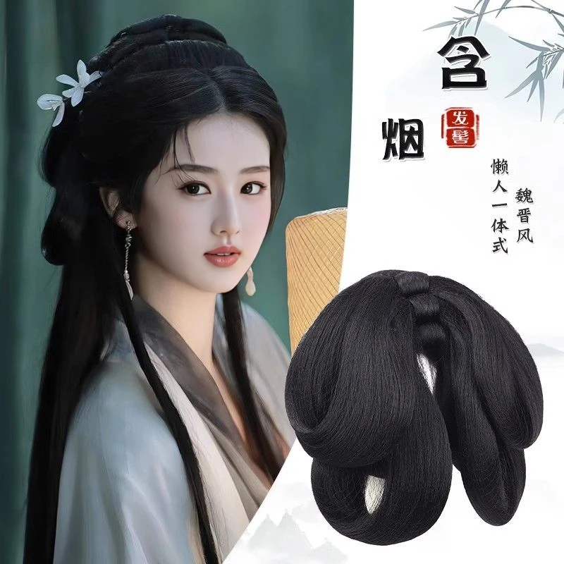 汉服头饰古风假发一体古装宫廷风懒人发包全套一整套盘发造型发髻