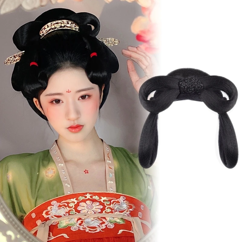 古装汉服假发一体式唐风发包古风盘发造型全套明制发髻日常垫发