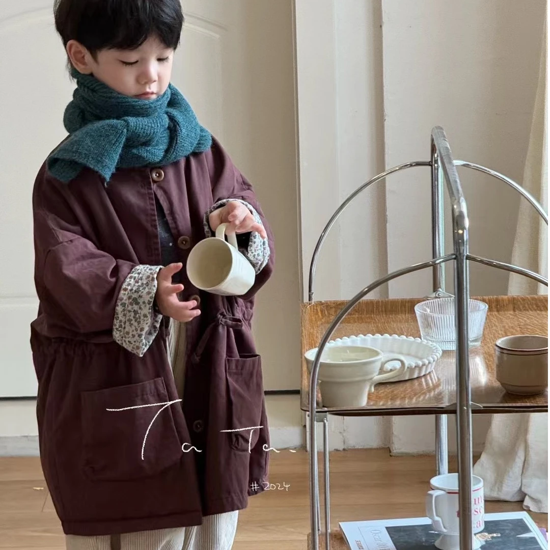 TT宽松韩系复古长款风衣外套