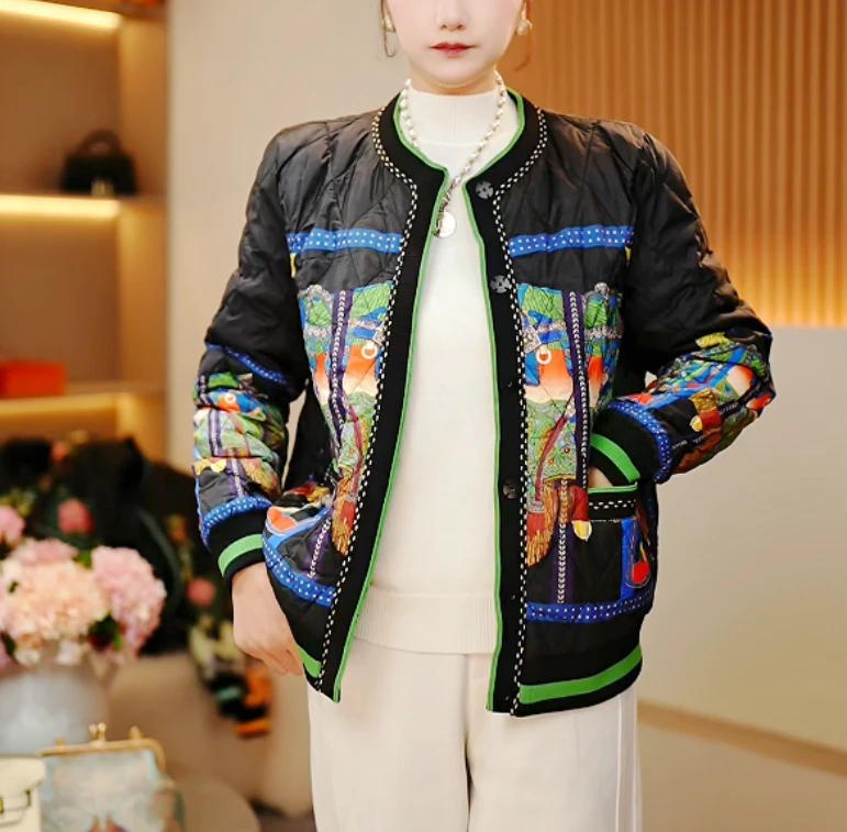 高级绿 冬季新品时尚百搭女士休闲显瘦保暖羽绒服-