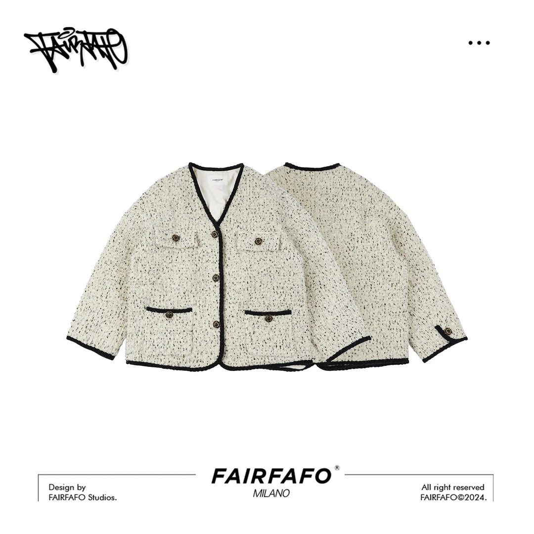 FAIRFAFO林肉肉【气质撞色小香羽绒服】100羊毛90白鸭绒XG24WT601