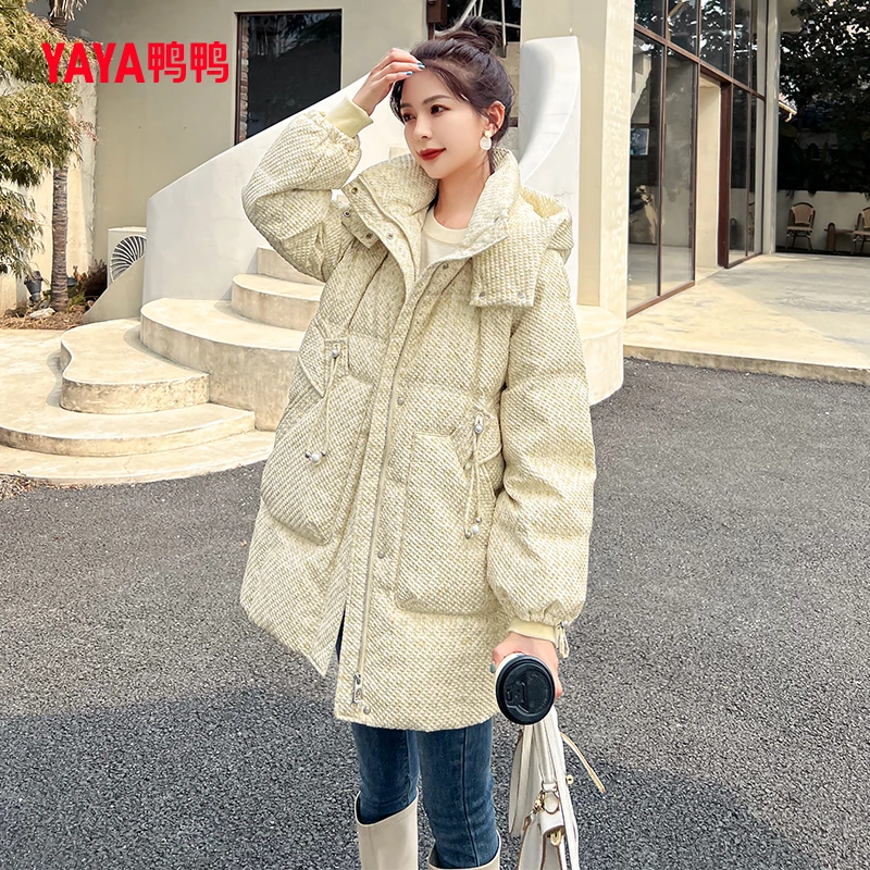 羽绒服女新款洋气时尚中长款连帽休闲韩版保暖外套YE2B607305L