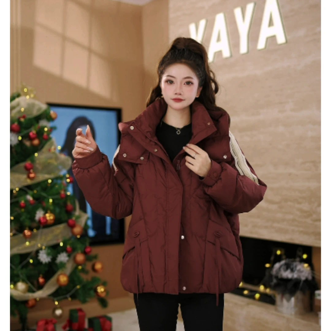 YAYA/鸭鸭新款时尚百搭女士秋冬白鸭绒加厚羽绒服YE4B604255L