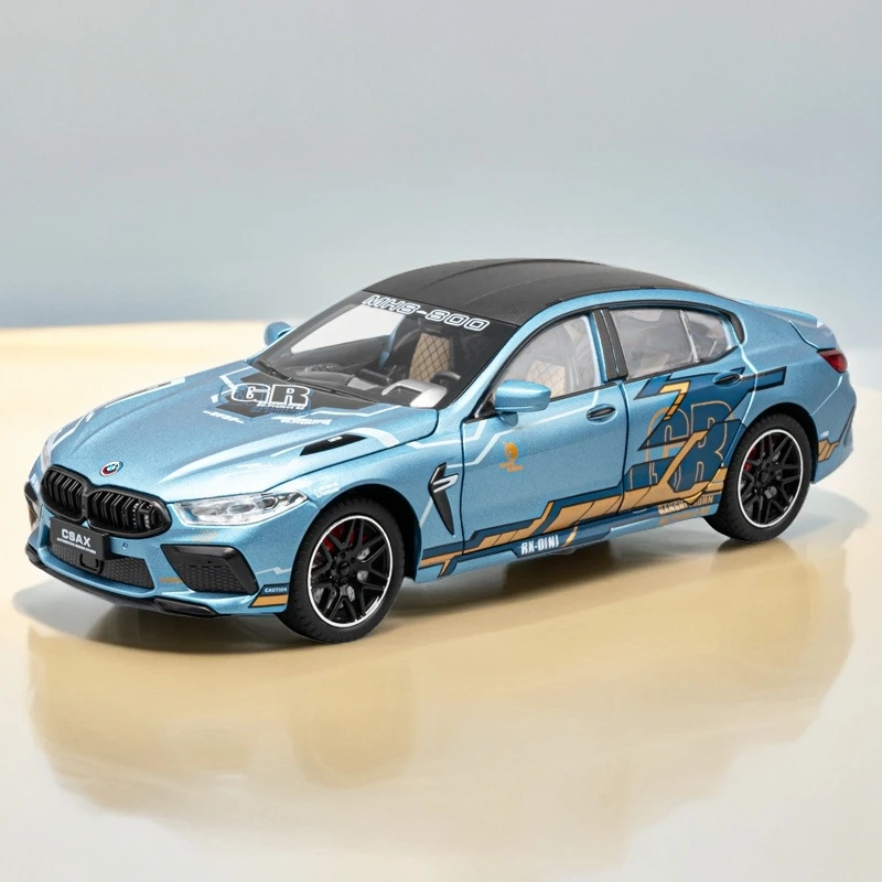 车致1/24宝马8合金汽车模型仿真轿跑车模摆件男孩玩具车跨境推荐