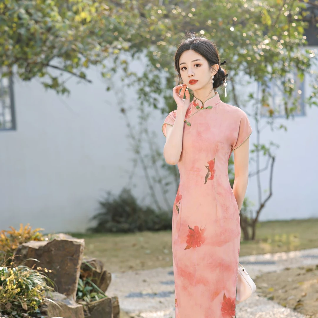 002-352桃之夭夭新款优雅修身显瘦气质改良旗袍