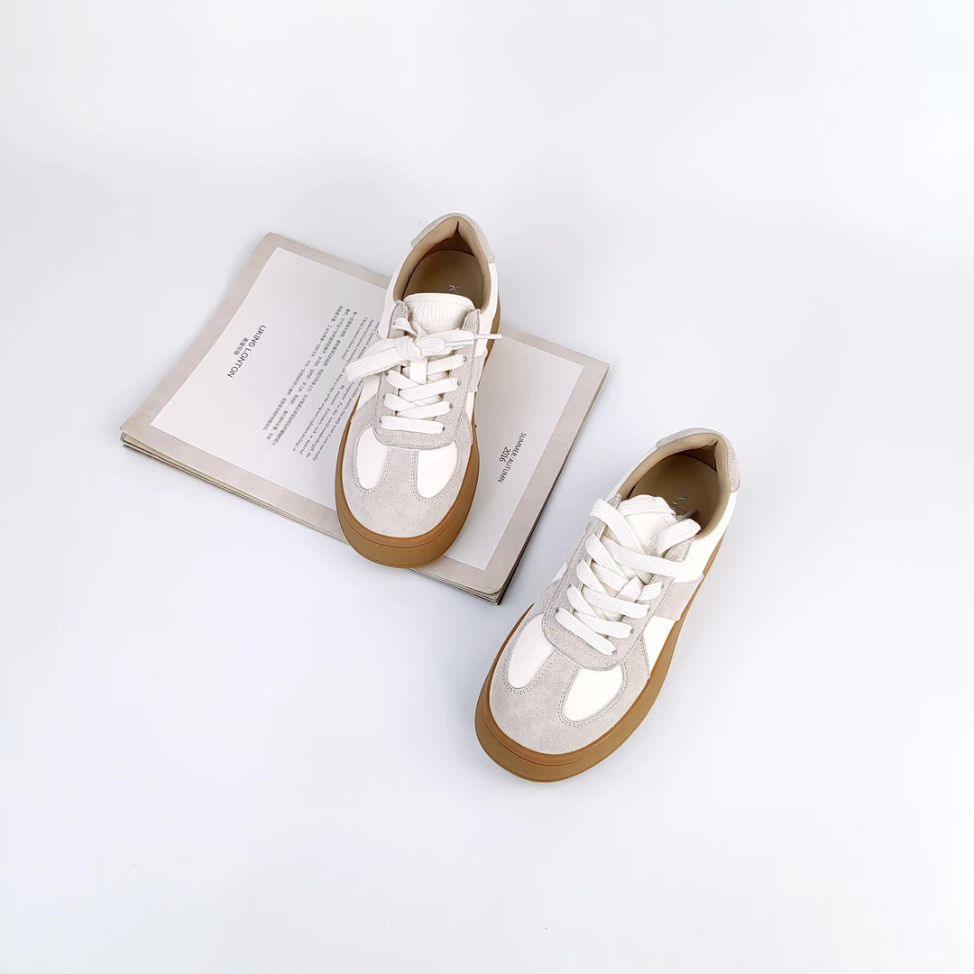 2024年秋冬新款厚底增高显瘦松糕底板鞋时尚系带女德训鞋-638