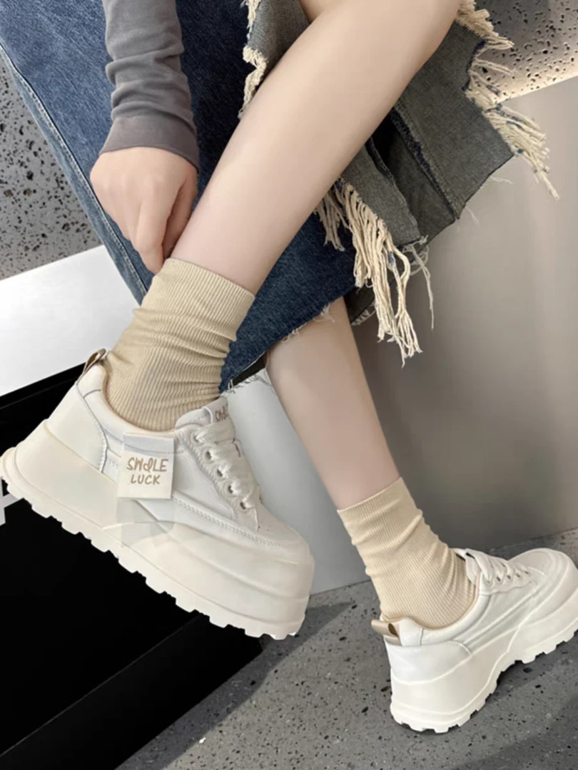 2024年春季新款厚底舒适小众设计面包蛋糕休闲鞋时尚增高-8308