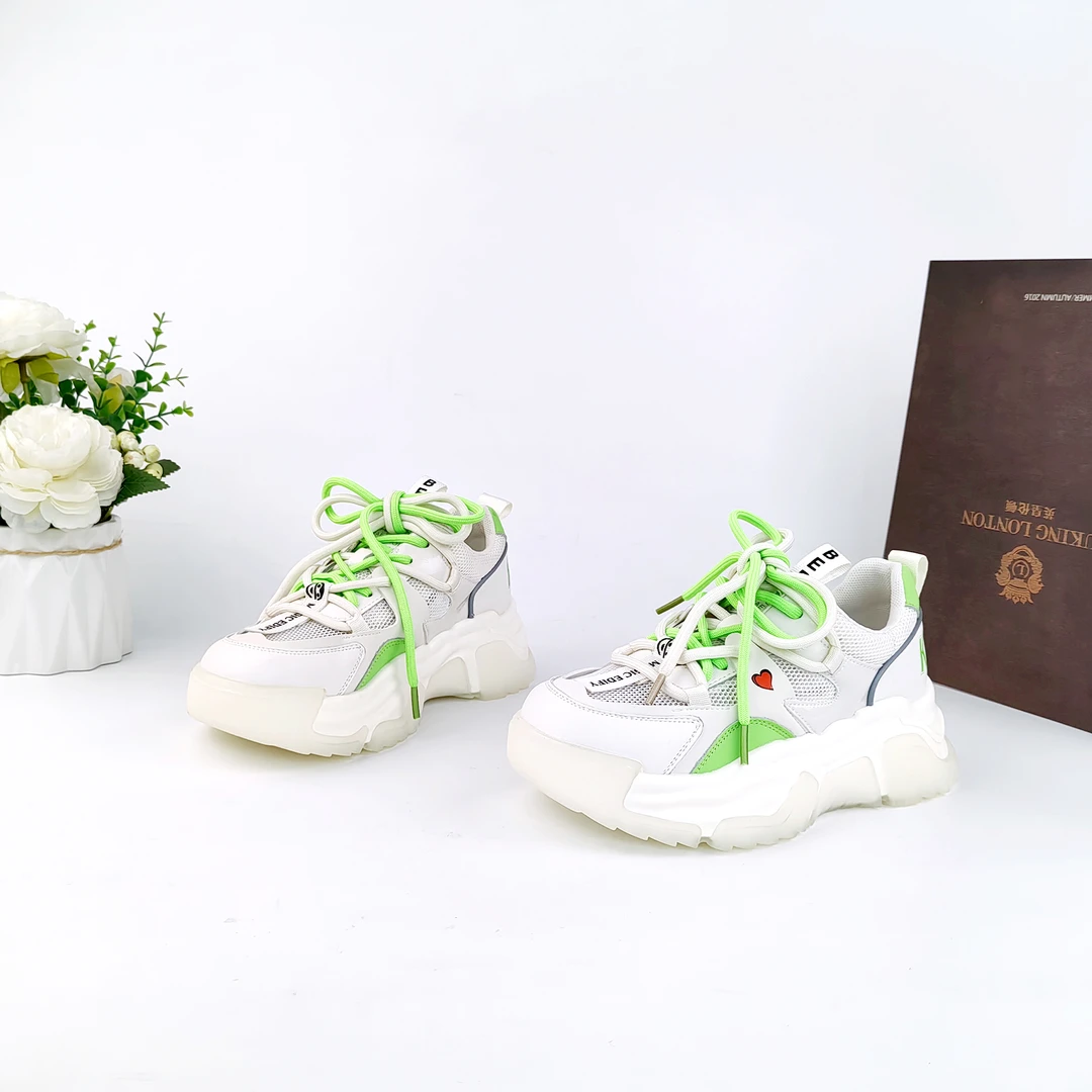2024春季百搭增高显瘦厚底拼色运动时尚休闲女老爹鞋-3982953