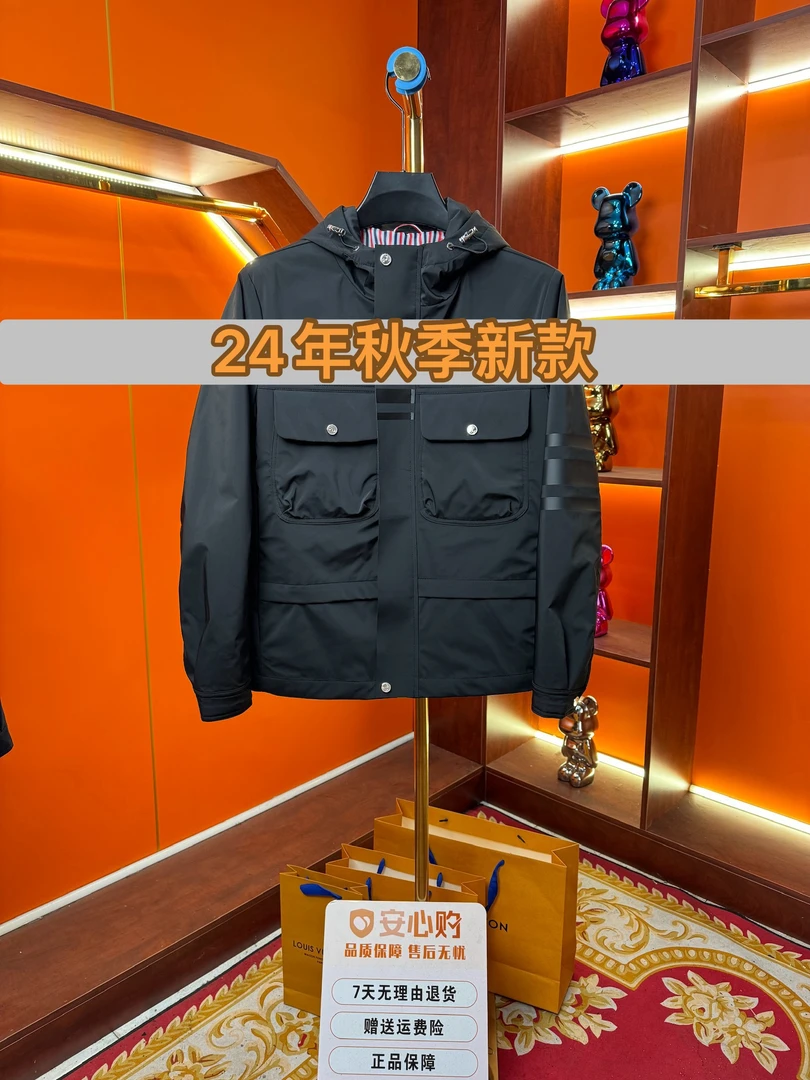 T+2024年早秋新款男士时尚运动连帽设计师轻奢夹克休闲男外套