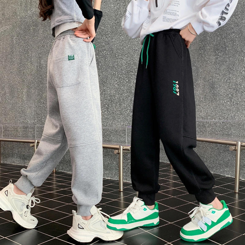 女童运动裤2024新款春秋中大童休闲裤小女孩春装裤子儿童卫裤童装