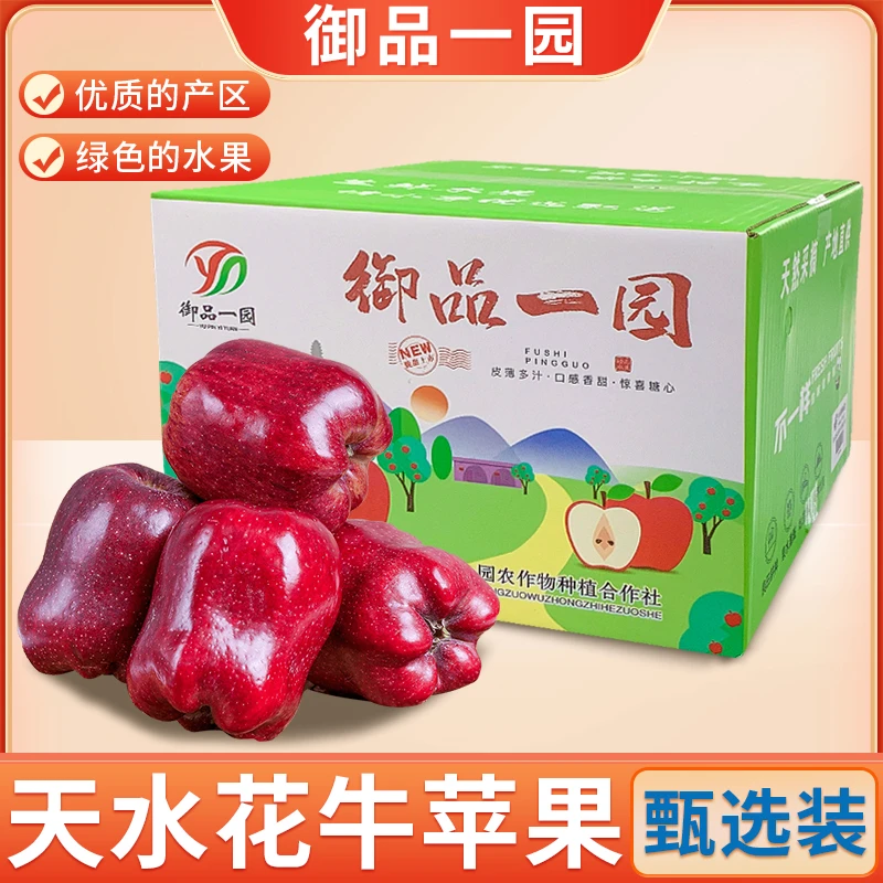 【御品一园】正宗花牛苹果新鲜水果当季整箱4.5斤农产品现摘香甜
