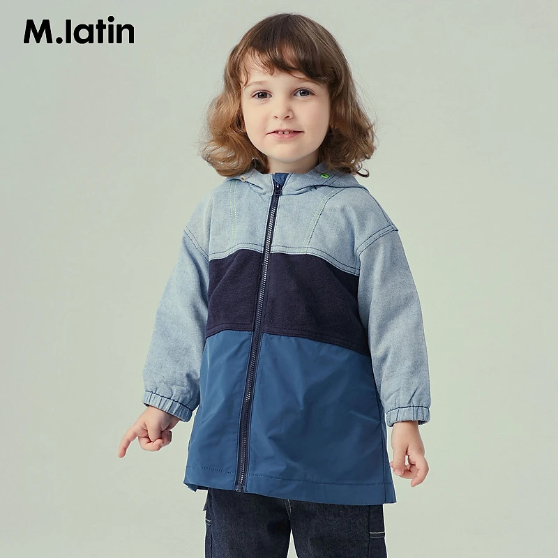 M.Latin/马拉丁童装男小童风衣外套春装针织拼接外套
