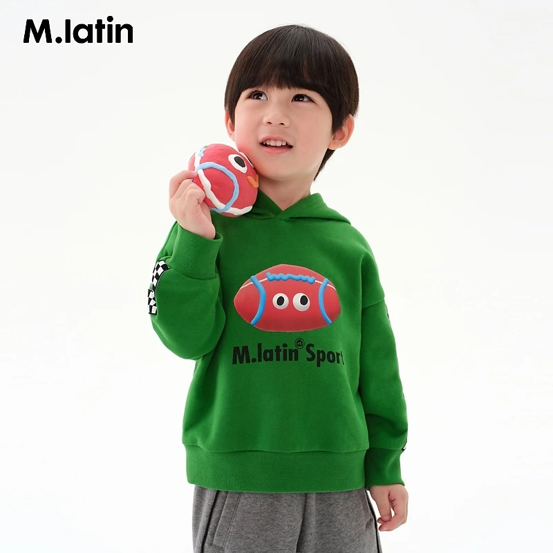 【球球卫衣】马拉丁童装儿童卫衣秋男女小童棋盘格印花连帽卫衣