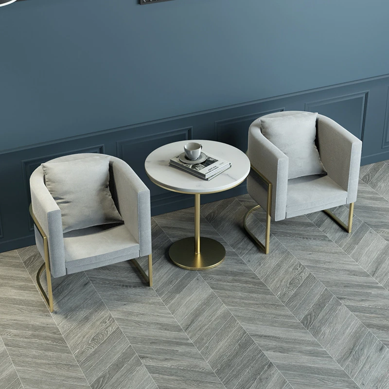 北欧铁艺沙发轻奢美容院简约沙发茶几组合阳台桌客厅家用办公室