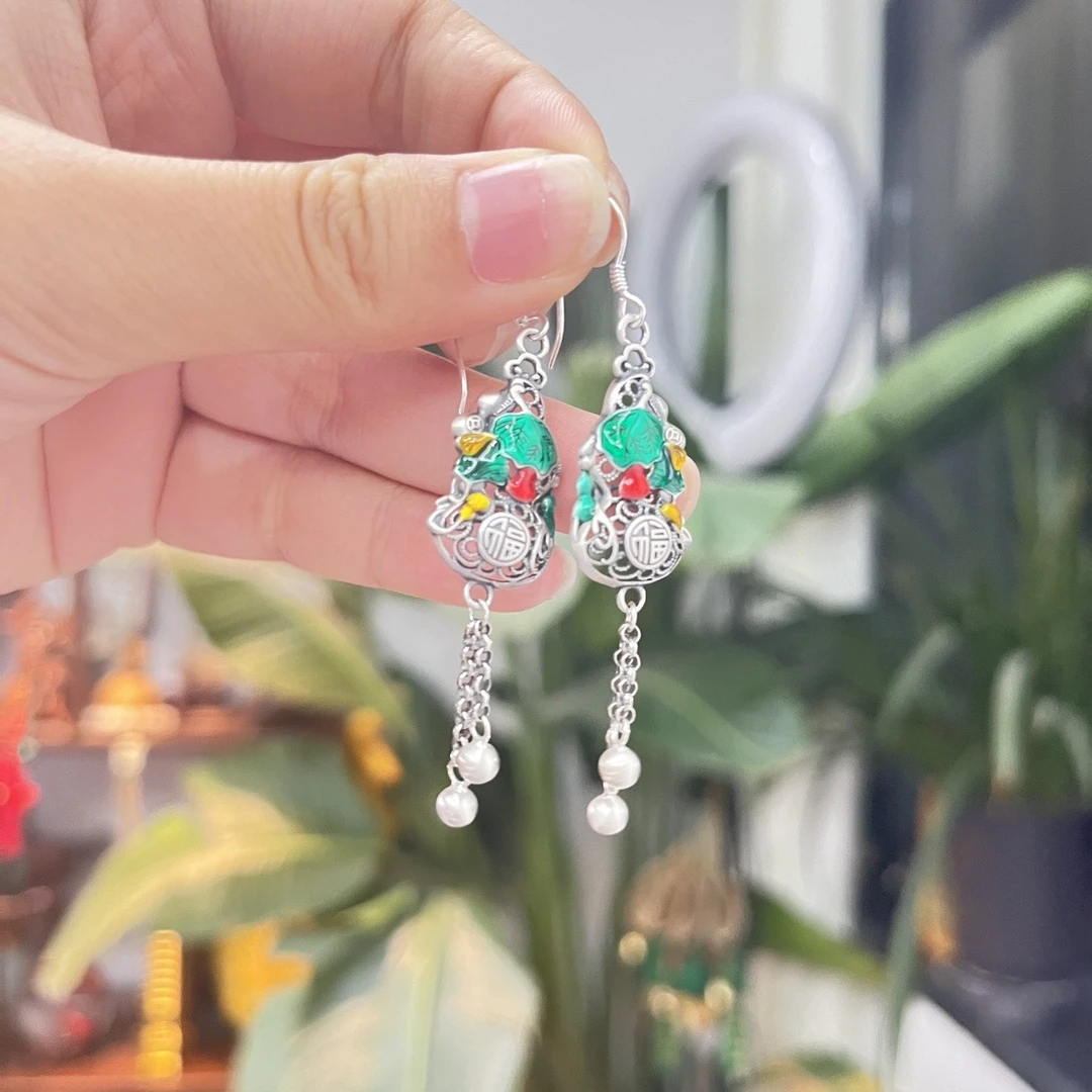 925银耳饰 葫芦耳钉-617030