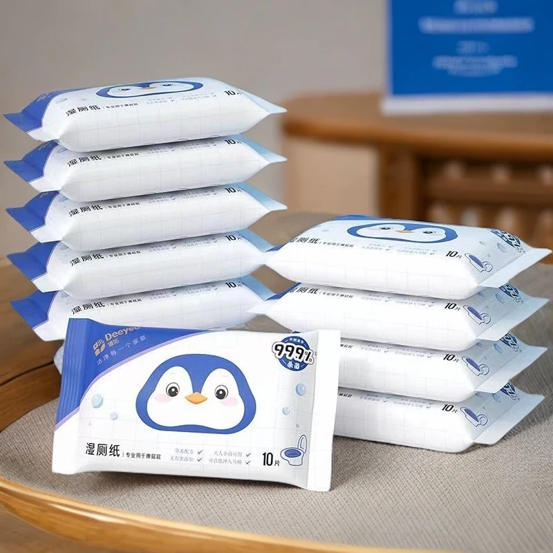 扁企鹅款湿厕纸10片*12包