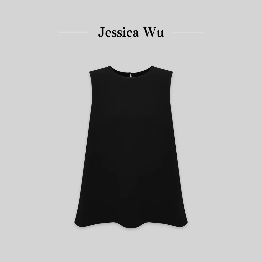 JESSICA WU超美进口气质高定三醋酸后背蝴蝶结装饰撞色风琴褶上衣