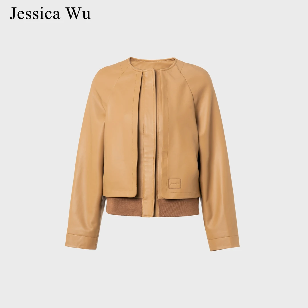 旦旦秋冬复古经典超细腻高质感进口绵羊设计感皮夹克外套DD07020