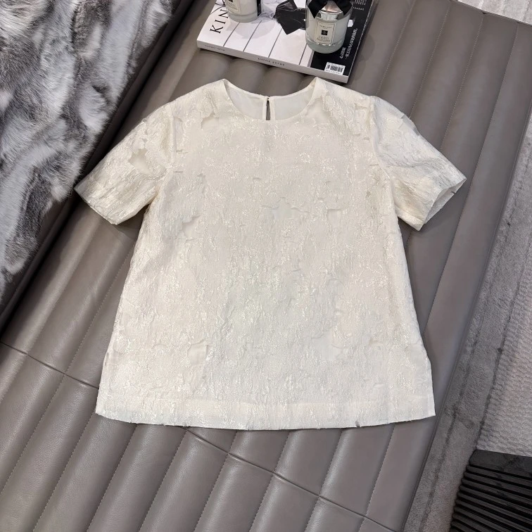 进口订制面料超重工不规则肌理感高质感烧花工艺上衣SCJ01006