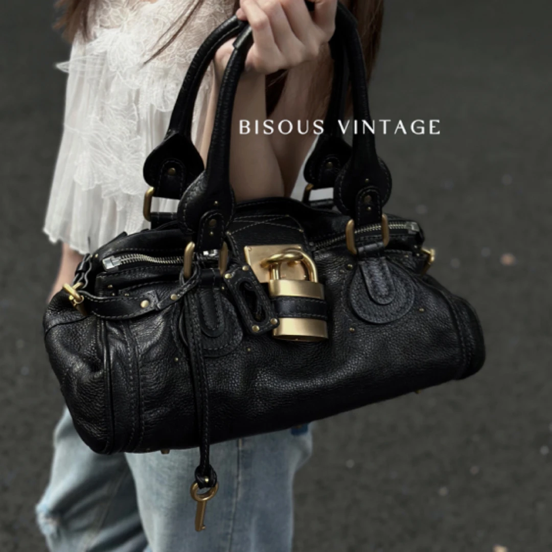 95新 Chloe/蔻依 黑金 锁头 单肩 腋下 手提 超酷