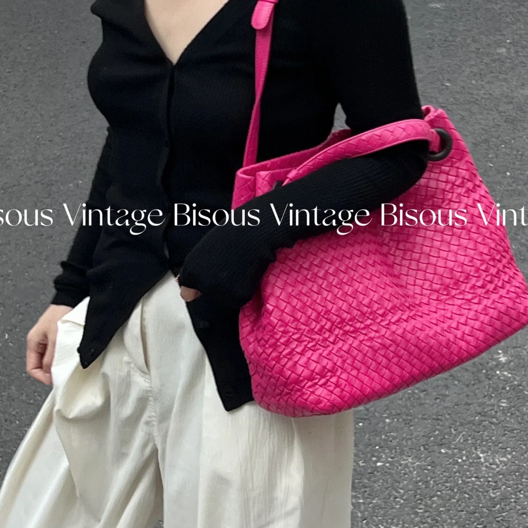 95新 BOTTEGA VENETA/葆蝶家 玫粉 编织 托特 腋下