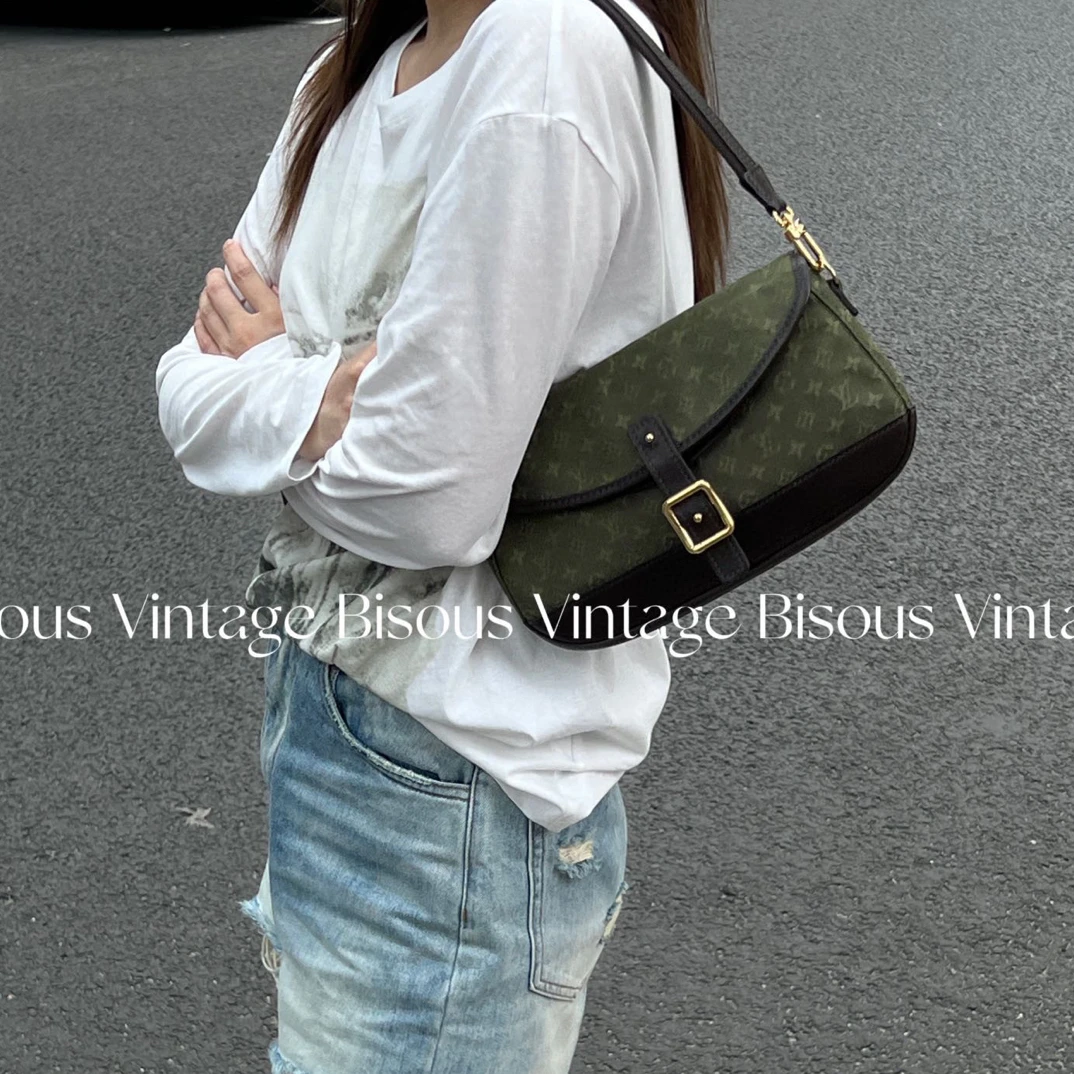 95新 LV LV 绿色 丹宁 牛仔包
