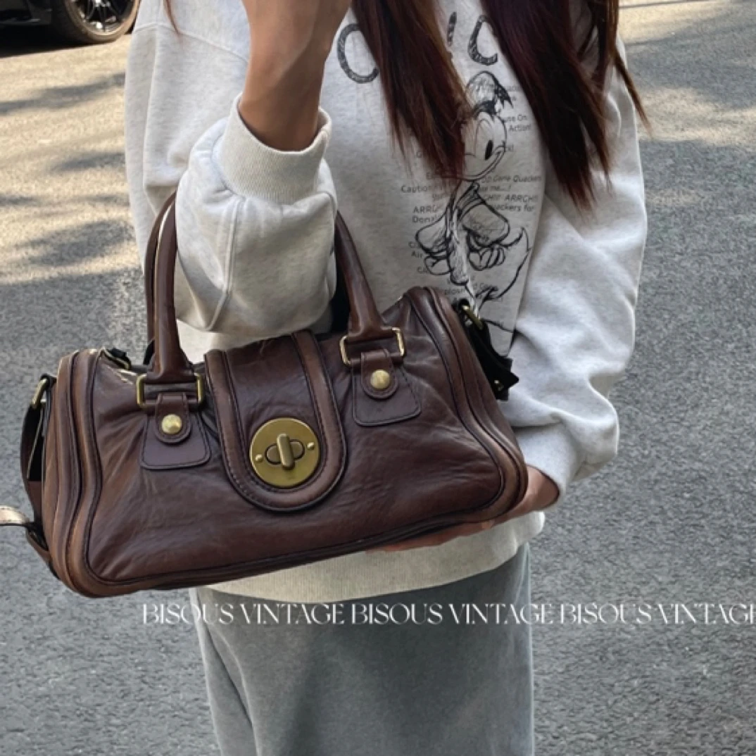 95新 Chloe/蔻依 棕色 手提包 金色五金