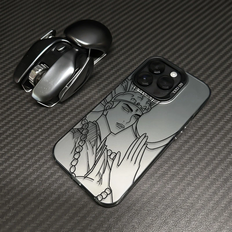 线条唐僧适用15苹果14promax手机壳iPhone13/12/11磨砂7p高级感xr