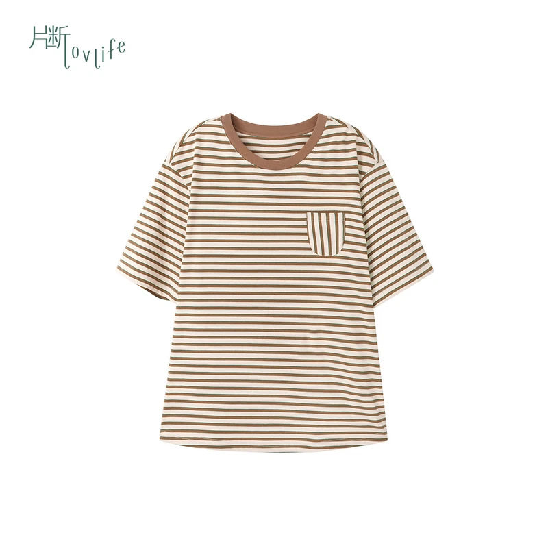 片断T恤女2025夏季新款韩系chic别致休闲学院风时尚百搭短袖上衣